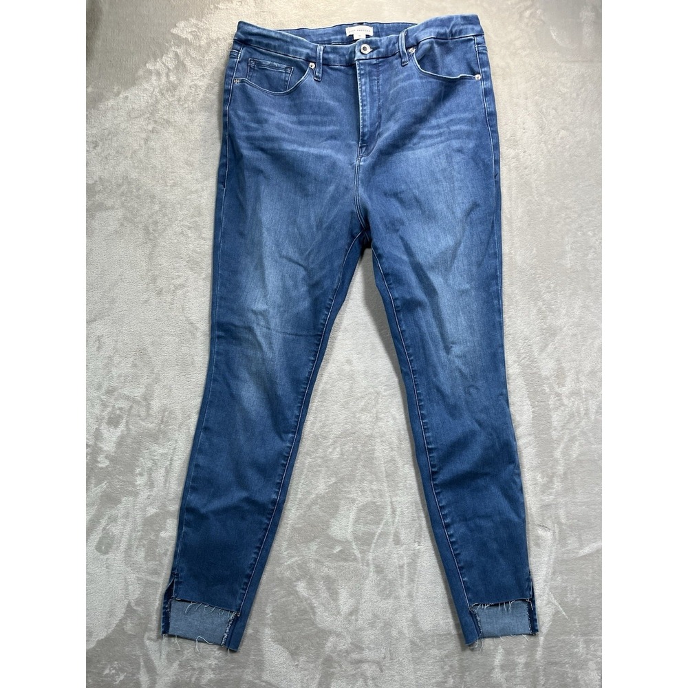Good American Good Waist Step Hem Skinny Jeans Size 18 GWSH367T